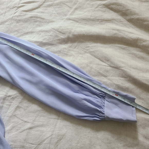 En Thread Womens Periwinkle Blue Business Professional Viscose Button-Down Shirt - Picture 13 of 13